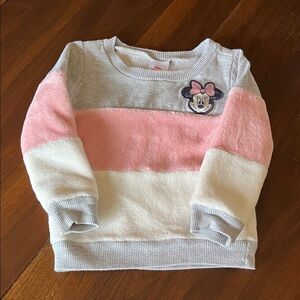Disney Minnie Mouse Pink, Gray, and White Kids Hoodie